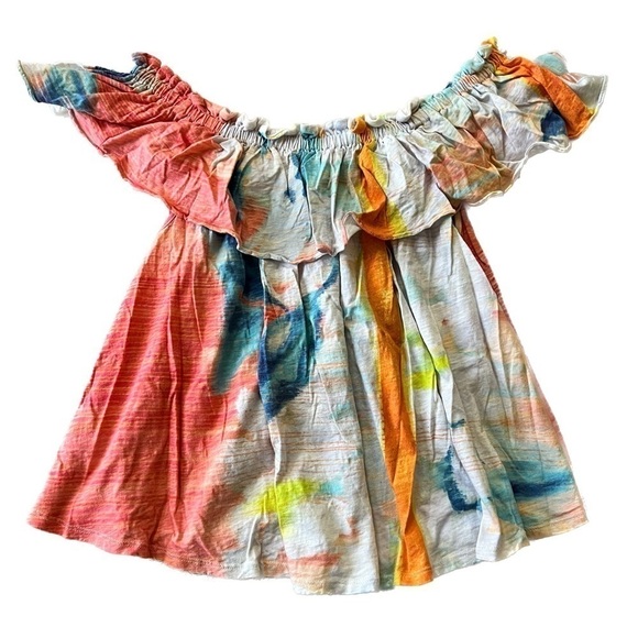 Anthropologie Meadow Rue Top Effervesce Off The Shoulder Multicolor XS - Picture 3 of 5